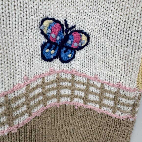 vintage koret francisca knit butterfly button up sweater vest woman’s size mediu - Picture 10 of 11